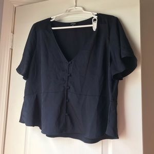 Navy peplum crop top
